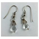 Sterling Silver Crystal Dangle Earrings