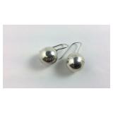 Sterling Silver Large Ball Dangle Earrings