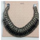 ViVI Crystal & Black Necklace  New with Tag $46