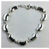 Sterling Silver 7.5 inch Bean Bracelet