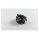 Turquoise Silver Ring Size 10.5
