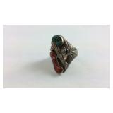 Turquoise Silver Ring Size 11.5