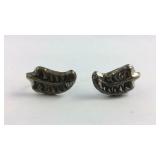 Sterling Silver Large Leaf Clip on Earrings