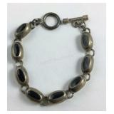 Sterling Silver Black Enamel 7 inch Bracelet