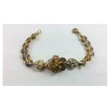 Gold over Sterling Silver Filigree Flower 7 inch