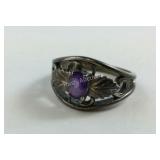 Amethyst Sterling Silver Ring Size 9.5