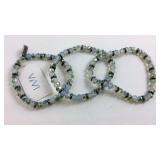 ViVI Blue & Green Crystal Bead 3 Bracelet Set New