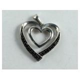 Sterling Silver Black Crystal Pendant