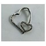 Sterling Silver Diamond Accent Heart Pendant