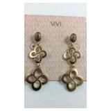 ViVI Gold Tone Long Dangle Earrings New with Tag