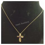 Gold over Sterling Silver Cross with Amethyst
