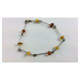 Amber Sterling Silver 7.5 inch Bracelet