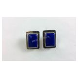 Lapis Sterling Silver Rectangle Earrings