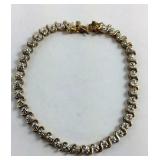 Gold over Sterling Silver Diamond Accent 7 inch