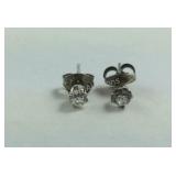 Sterling Silver CZ Stud Earrings