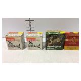 Ammo, three partial and one full box 20 and 12 ga