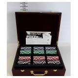 Deluxe wood poker set - dice, cards, 5 racks of