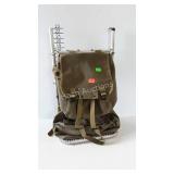 Backpack, military green with aluminum frame