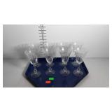 Etched crystal stemware goblets, set of eight -two