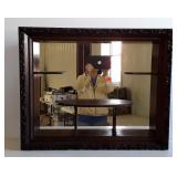 Shadow box mirror with interior knick knack