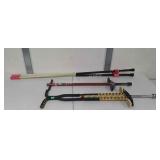 Two pogo sticks and stilts