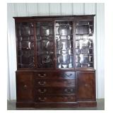 Mahogany China Closet, 2pc with bubble glass