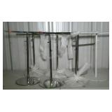 Seven adjustable table top stands for commercial