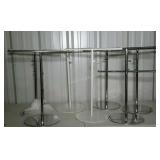 Seven adjustable table top stands for commercial