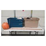 Two totes of misc garage items