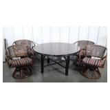 Rattan Furniture, 48" round top table 25" high.