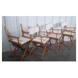 Set of 4 Folding Directors type Chairs, one