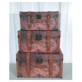 Nest of 3 Home Decor Boxes world globe, 18,20,22"