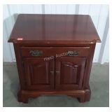 Nightstand, drawer over doors, cherry finish