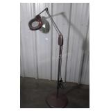 Magnifying floor lamp, heavy metal base
