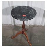 Marble top candle or plant stand, 20" high