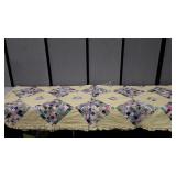 Lovely quilt with ruffled edge, reversible, needs