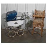 Two Doll Baby Furniture pieces, vintage nice old