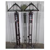 Pair of Designers Floor Lamps, with the leaded