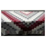 Quilt, lightweight quilt in grays, blues, beige