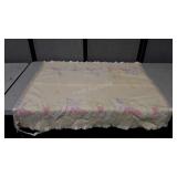 Vintage cotton clown baby blanket, shows wear,