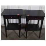 Pair of Lampstand with drawers, chip on back