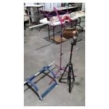 Misc lot, music stand, camera tripod Pull up Bar