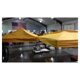 Two Pop up tents, 10x10ft but NOTE both frames