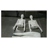 3 Lucite style mannequins two upper torso and one
