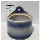 Blue glazed salt crock, no lid