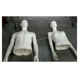 Two mannequin torsos and heads code k