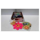 Toys - safari animals, rubber ducky, stickers, gum