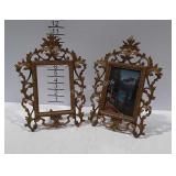 2 Metal free standing photo frames - 8 x 12