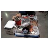 Group lot of misc. Jars, saucer dishes, platters,