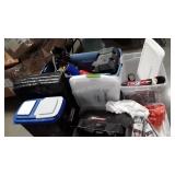 Misc Group. Totes with misc stuff, exercise mat,